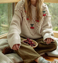 Miou Muse - Cherry Trim Sweater