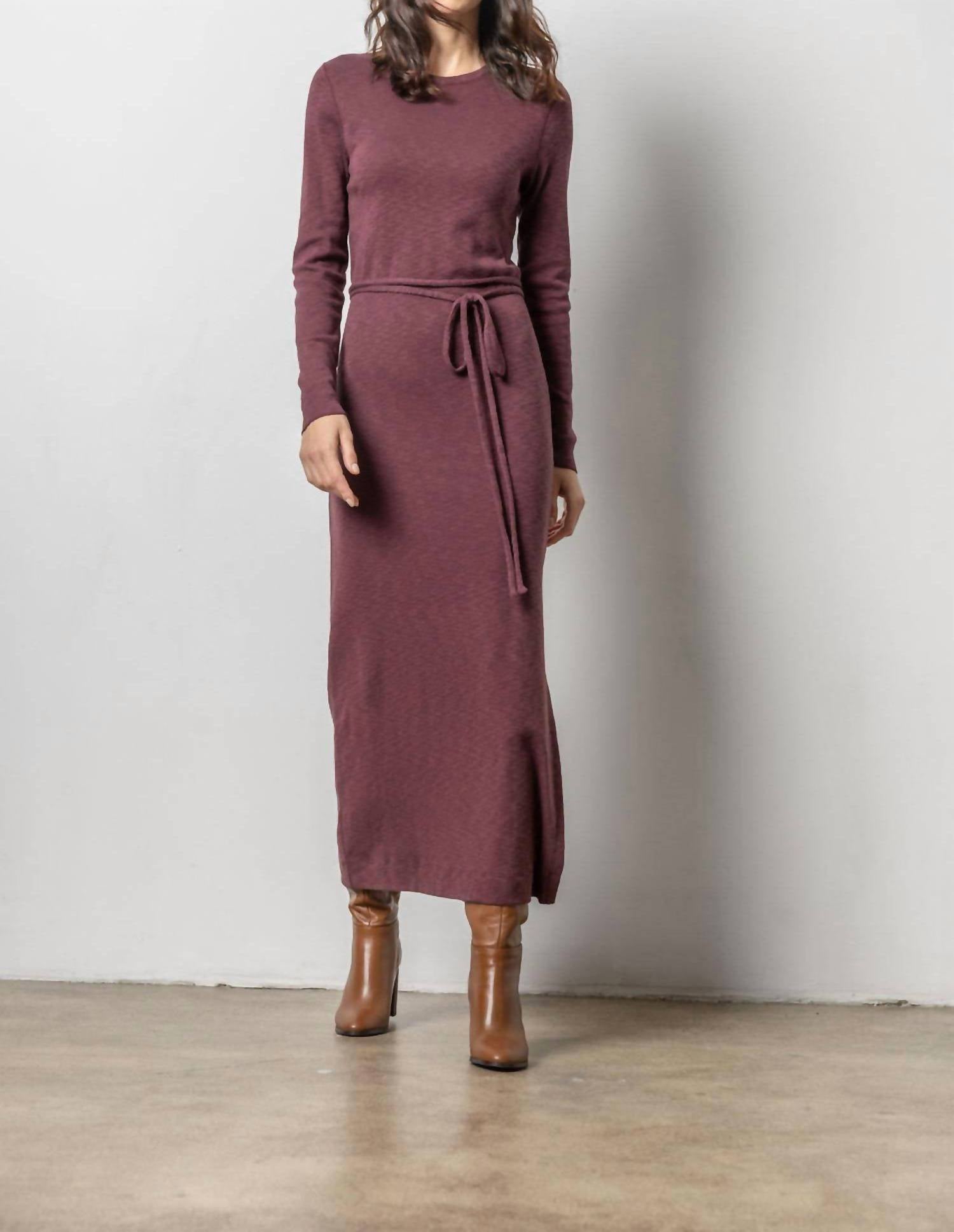 Lilla P - Belted Maxi Column Dress