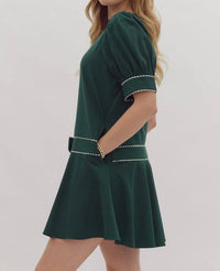 entro Ivy Mini Dress in green - women's dress - detail view