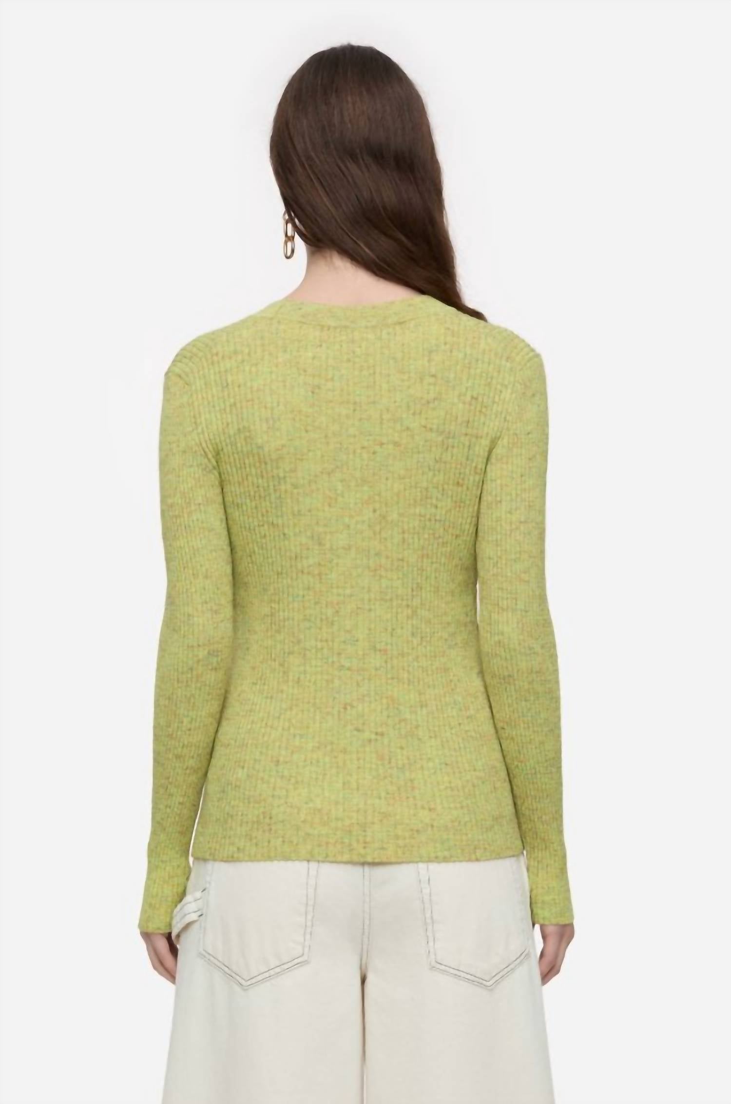 Closed - Mouliné V Neck Henley Knit Top