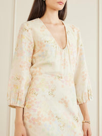 Bernadette - Beau Floral-print Linen Maxi Dress