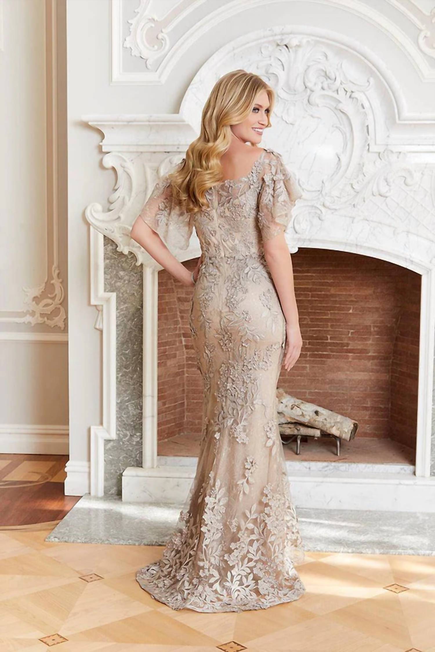 Morilee - Embroidered Lace Evening Gown