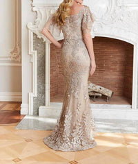 Morilee - Embroidered Lace Evening Gown