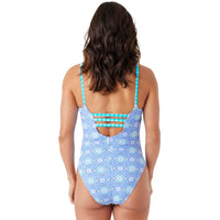 Stella Parker Standard Lace Up One-piece Swimsuit in blue charm - women's swimwear - view 5