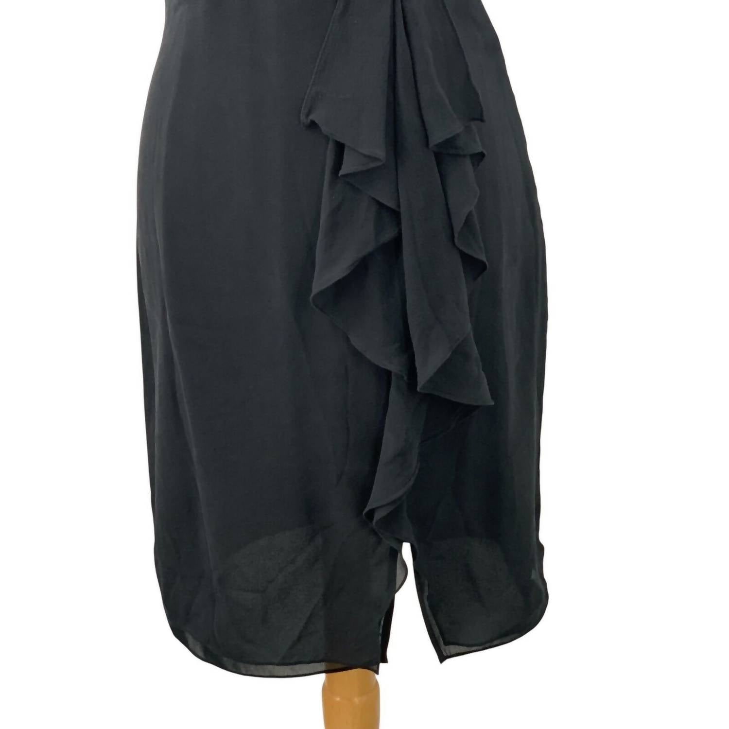 Donna Morgan - Women's Sleeveless V-neck Ruched Silk Lined Dress