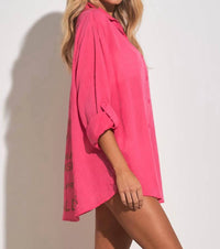 Elan - Button Down Travel Cover Up Top