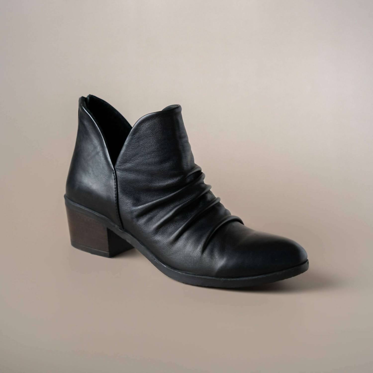 bueno Women's Cori Ankle Boots in black leather - women's shoe