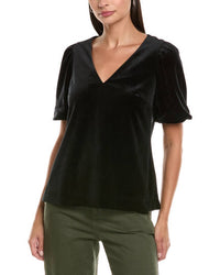 Tyler Boe Clair Velvet Topper in black - women's blouse