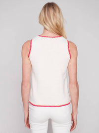 Charlie B - Crewneck Knitted Contrast Tank Top