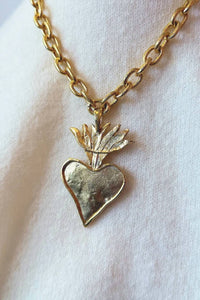 Susan Shaw - Women's Flaming Heart Chain Necklace
