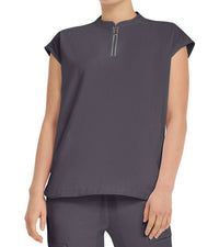 Healing Hands - Sandy Zip Mandarin Collar Top