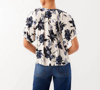 Karen Kane - Satin Short Sleeve Peasant Top