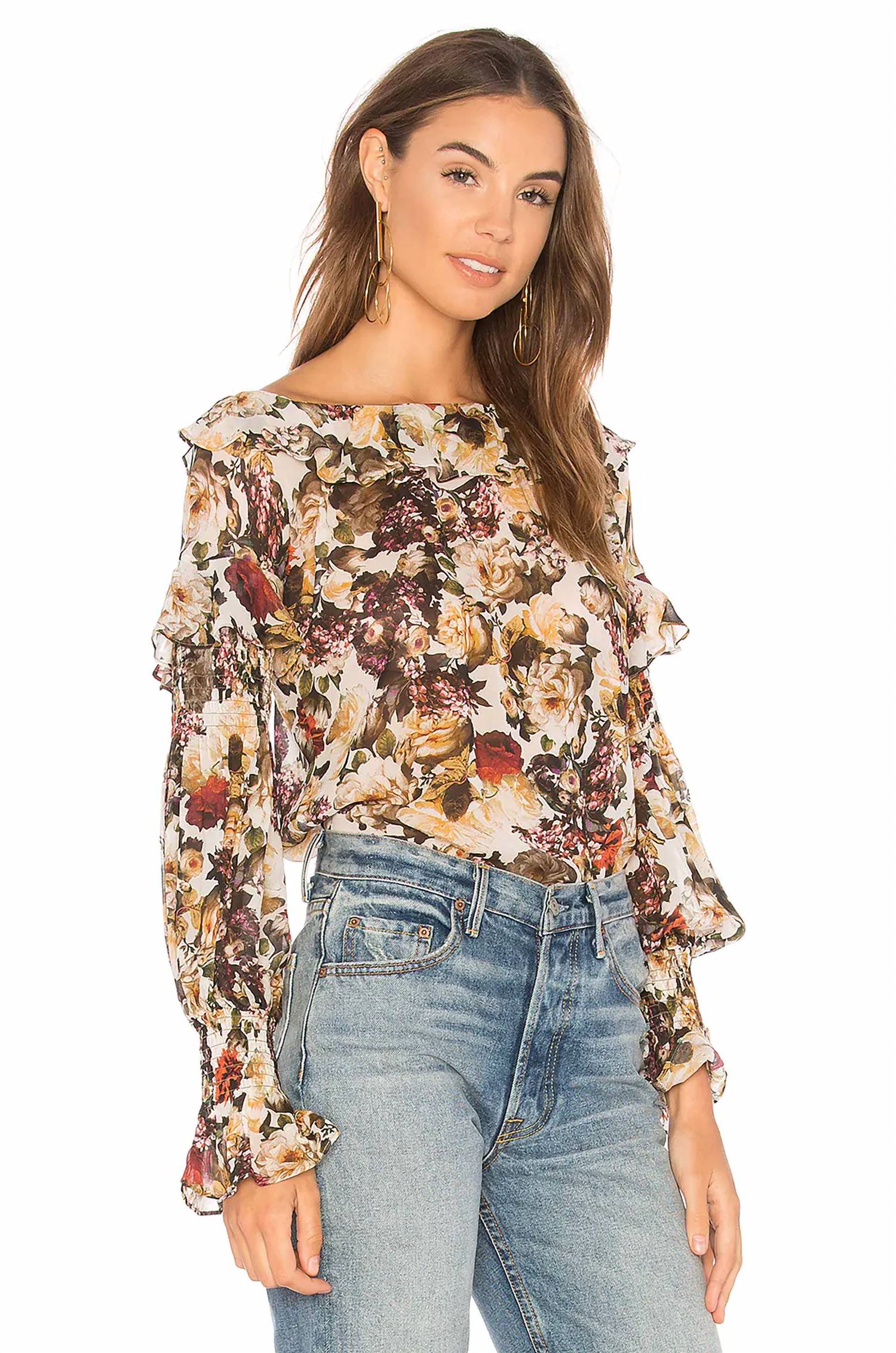 Bailey 44 - Long Sleeve Off Shoulder Floral Top