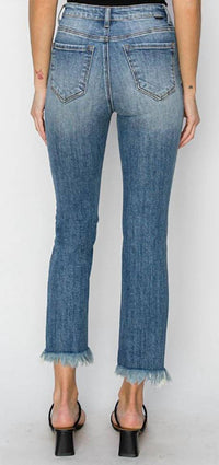 Risen - Women's Mid Rise Raw Hem Jean