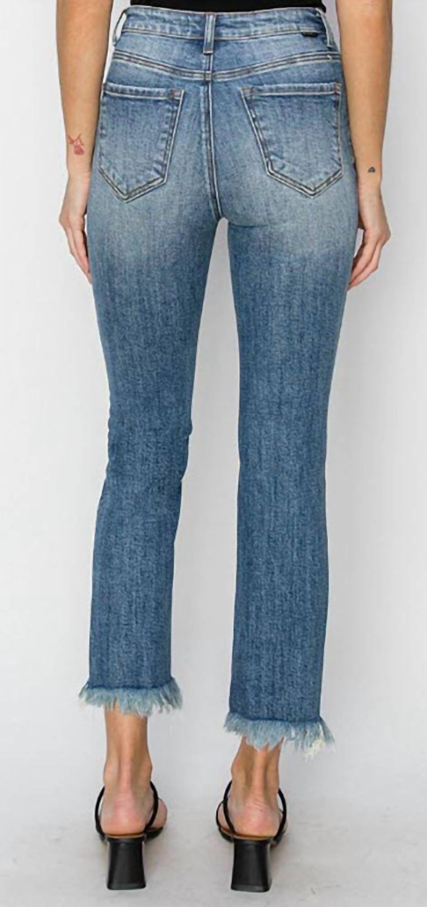Risen - Women's Mid Rise Raw Hem Jean