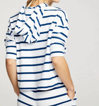 Chaser - Terry Cropped 3/4 Sleeve Pullover Hoodie