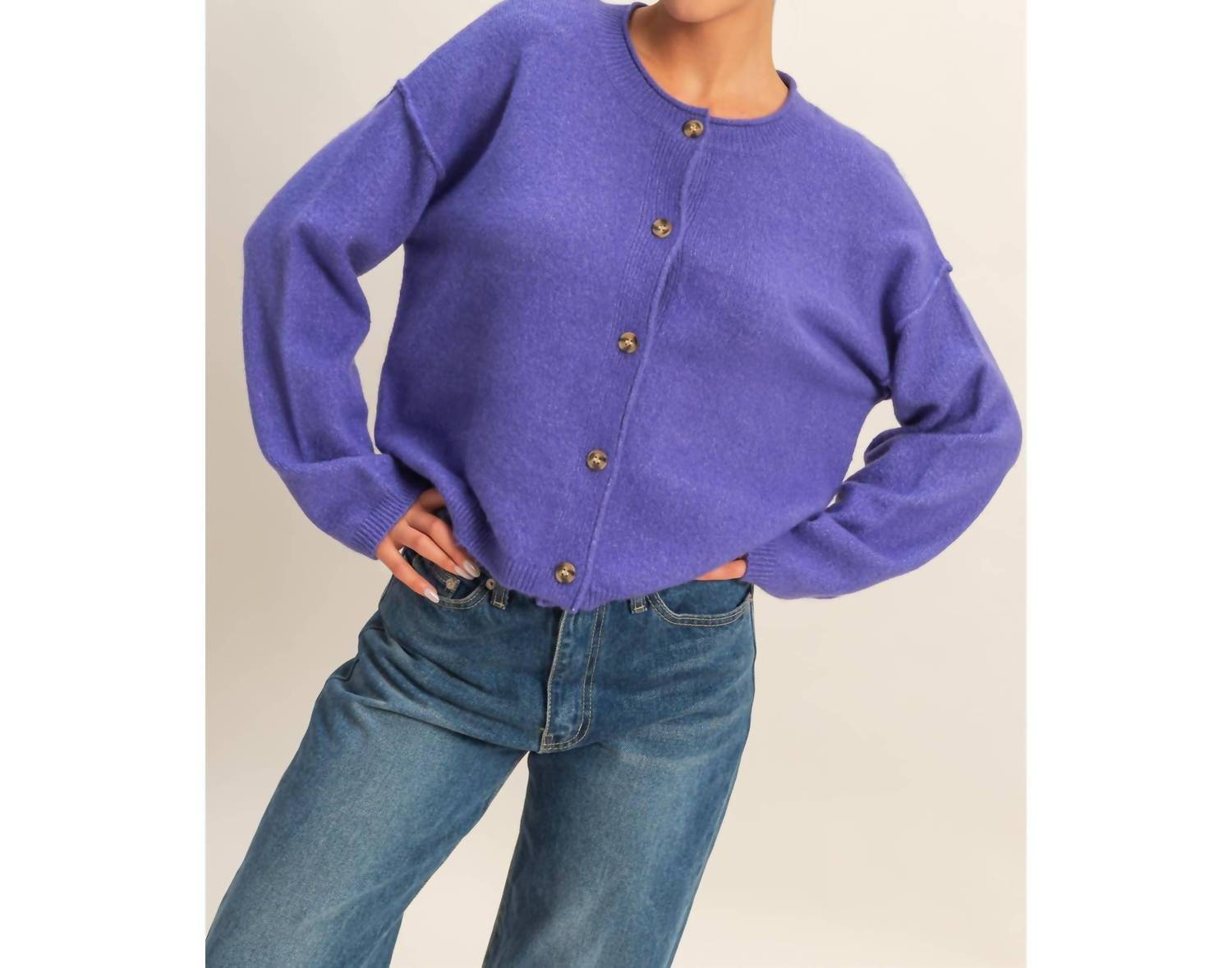 Hyfve - Pop Of Color Cardigan Sweater