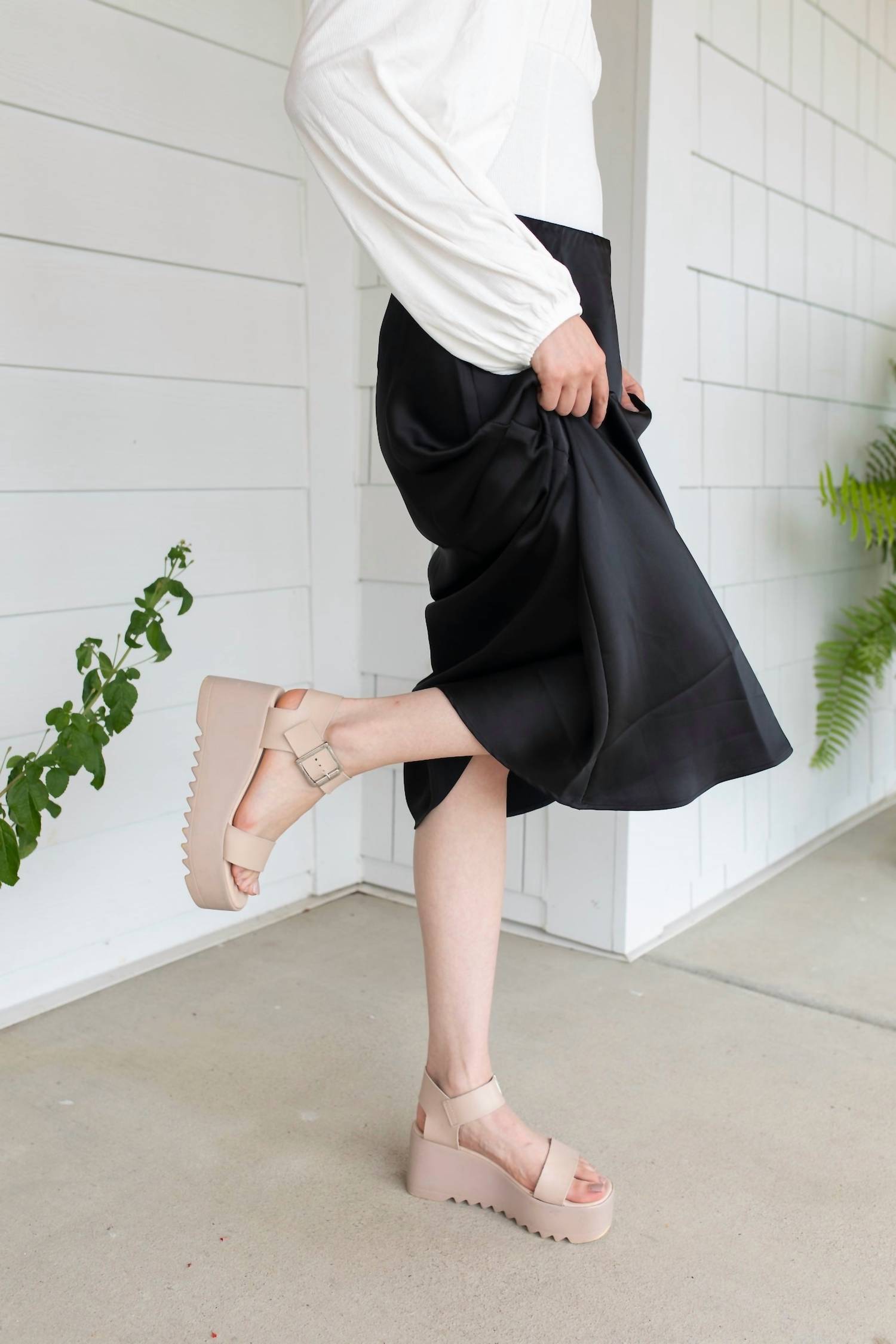 TRIBAL Midnight Midi Skirt in black - women's skirt - detail view