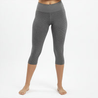 BBrazil Clothing Basket Weave Jacquard Capri Leggings in heather grey - women's pants