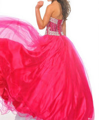 Precious Formals - Beaded Strapless Tulle Gown