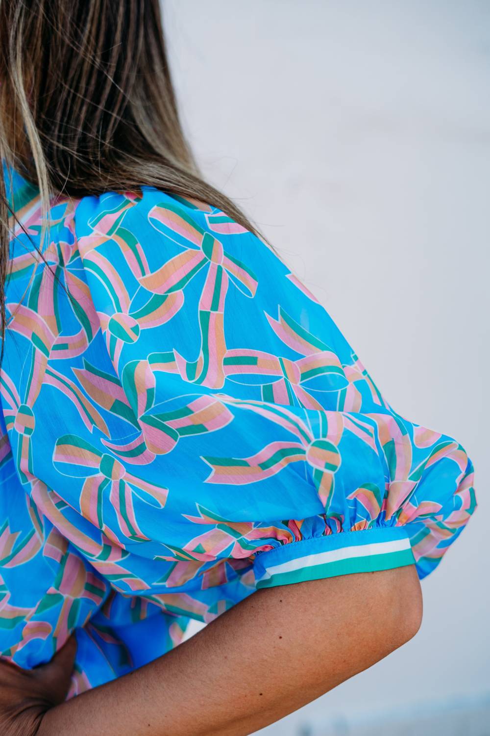 Jade - High Neck Puff Sleeve Top