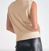 ELAN Sleevleess Sweater Mock Tank in off white - women's sweater - alternate view