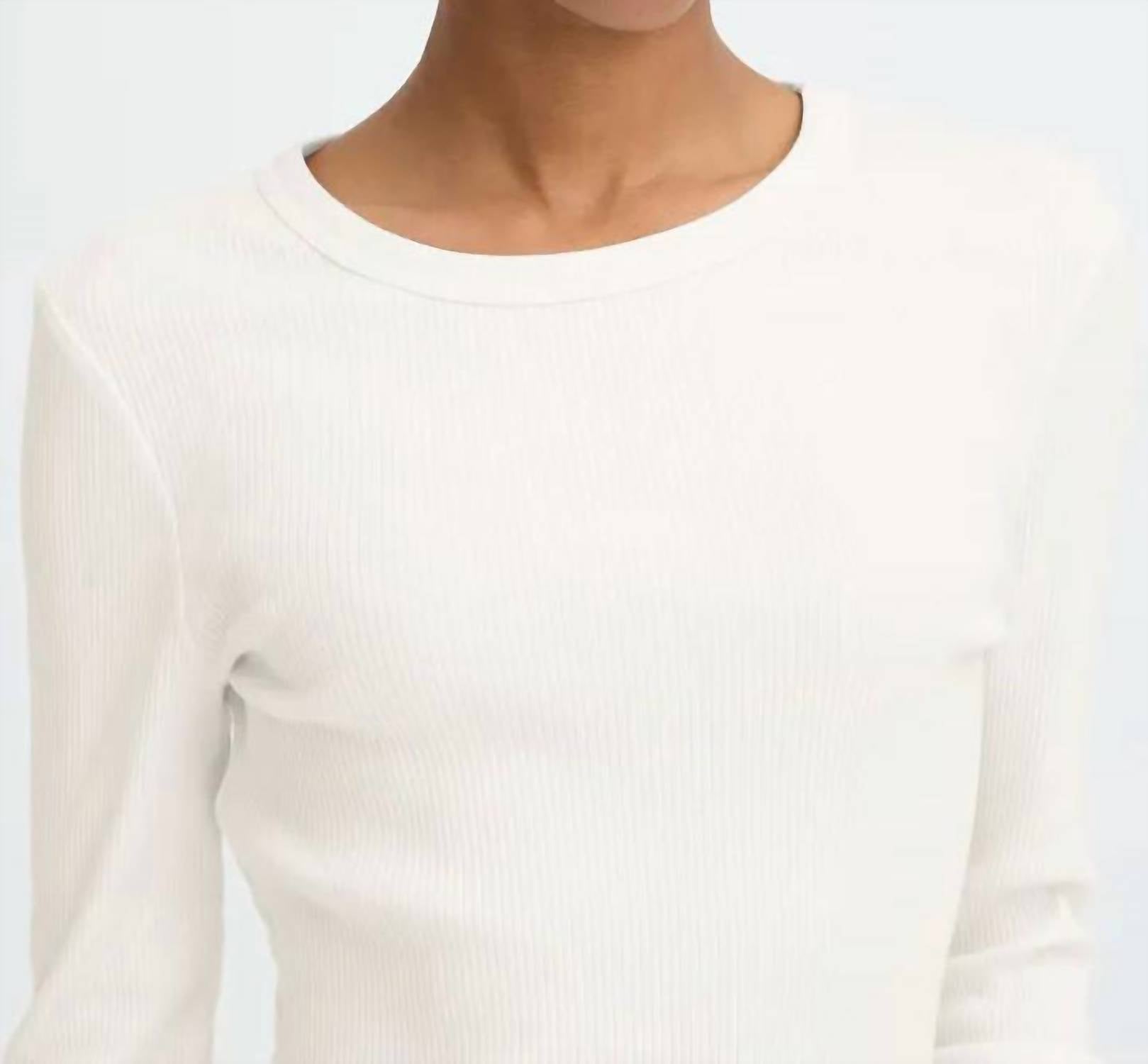 b.young Sinne Long Sleeve Ribbed Tee in pink - women's long sleeve top - alternate view