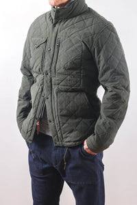 Relwen Quilted Tanker Jacket in dark loden - men's jacket