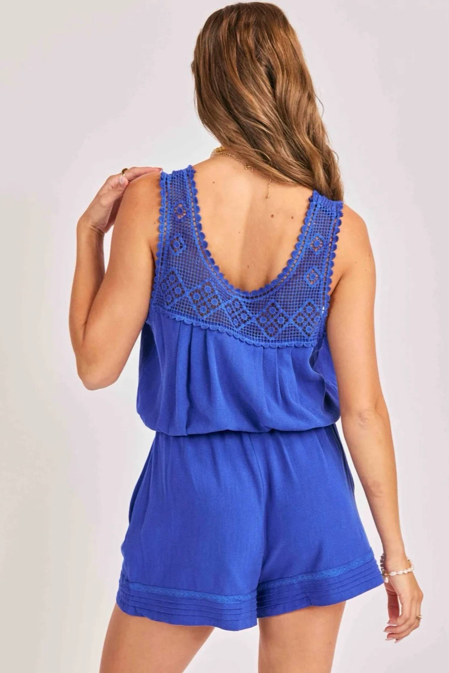 Sadie & Sage - Sugarloaf Crochet Yoke Sleeveless Top