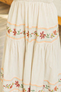 By Together - Luna Cotton Striped Strapless Midi Dress