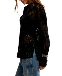 Free People Faith Button Down Shirt in black - women's shirt - detail view