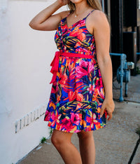 Joy Joy - Spagetti Strape Flounce Hem Dress