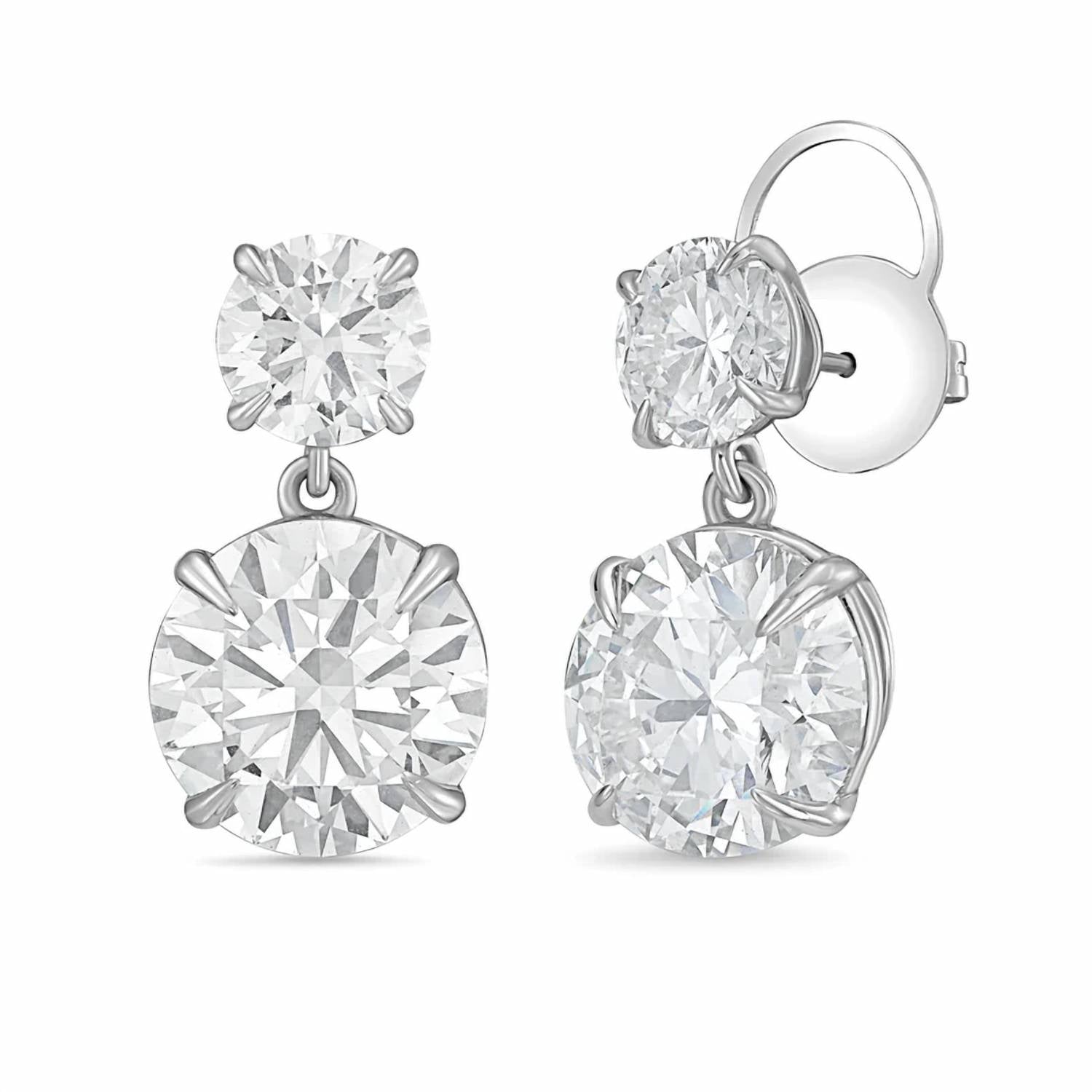 Diana M Jewels - Women's Round Lab-Grown Diamond Stud Earrings (12.00 Ct TCW) - Luxe