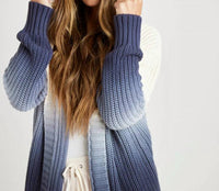 Splendid Hooded Cardigan Top in raya ombre - women's cardigan - alternate view