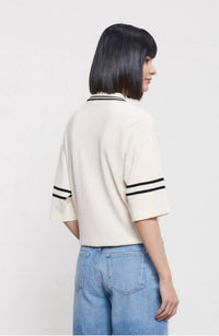 Ottod'Ame - Polo Top With Black Stripe