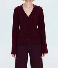 PISTOLA Aeron Cardigan in claret 3 - women's cardigan