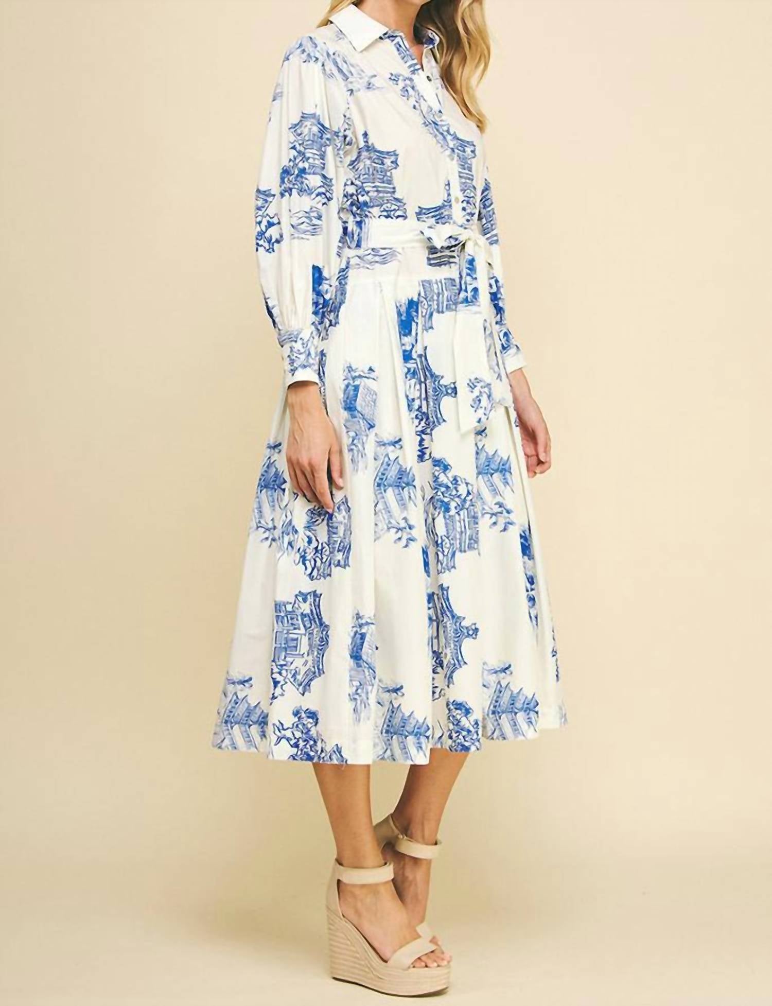 Pinch - Everly Toile Print Midi Dress