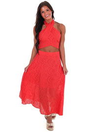 Hyfve - Evening Escape Eyelet Top And Skirt Set