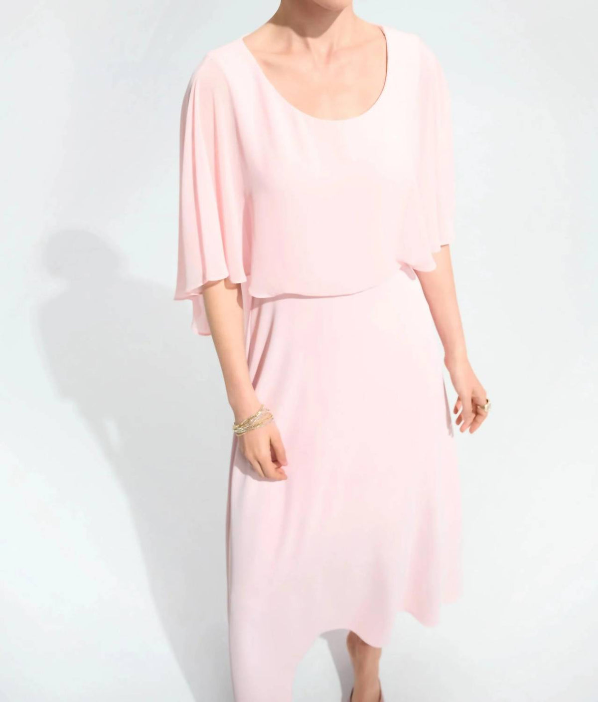 Joseph Ribkoff - Chiffon Overlay Maxi A-line Dress