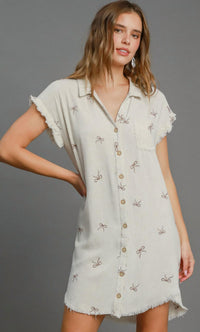 Umgee - Short Sleeve Shirt Dress