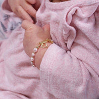 Cherished Moments - Kid's Larkin Pearl With Heart Bracelet