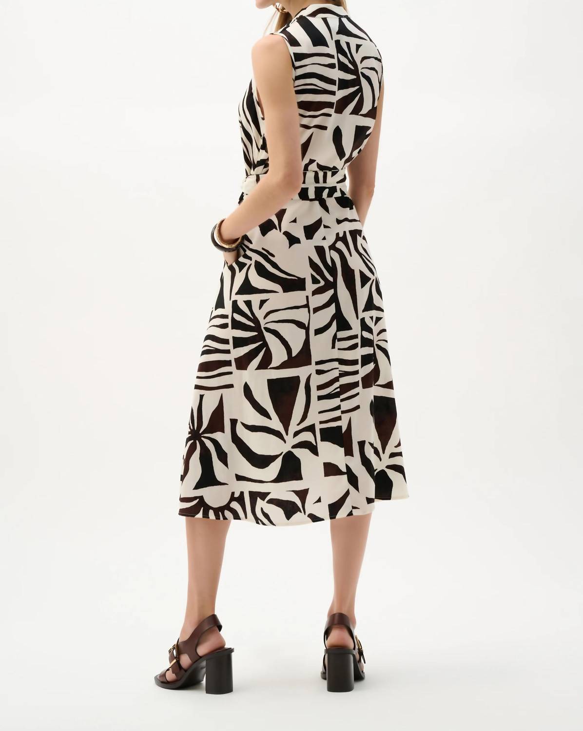 Joseph Ribkoff - Gauze Tropical Print Fit And Flare Wrap Dress