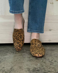 Free People - Women's At Ease Embossed Leopard Suede Loafers