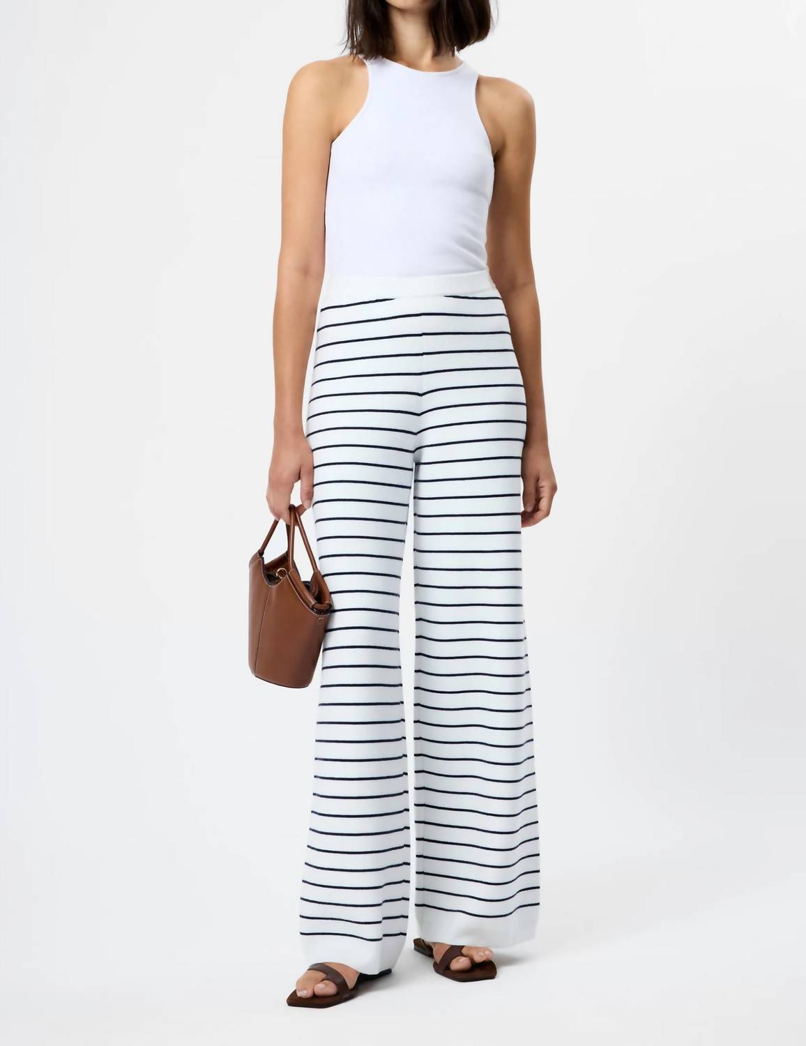 French Connection - Marley Knit Striped Wide Leg Pants