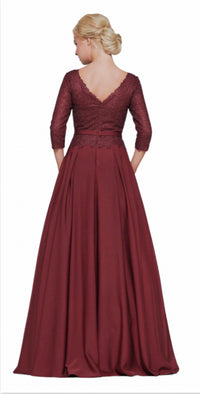 Long Sleeves Chiffon Gown
