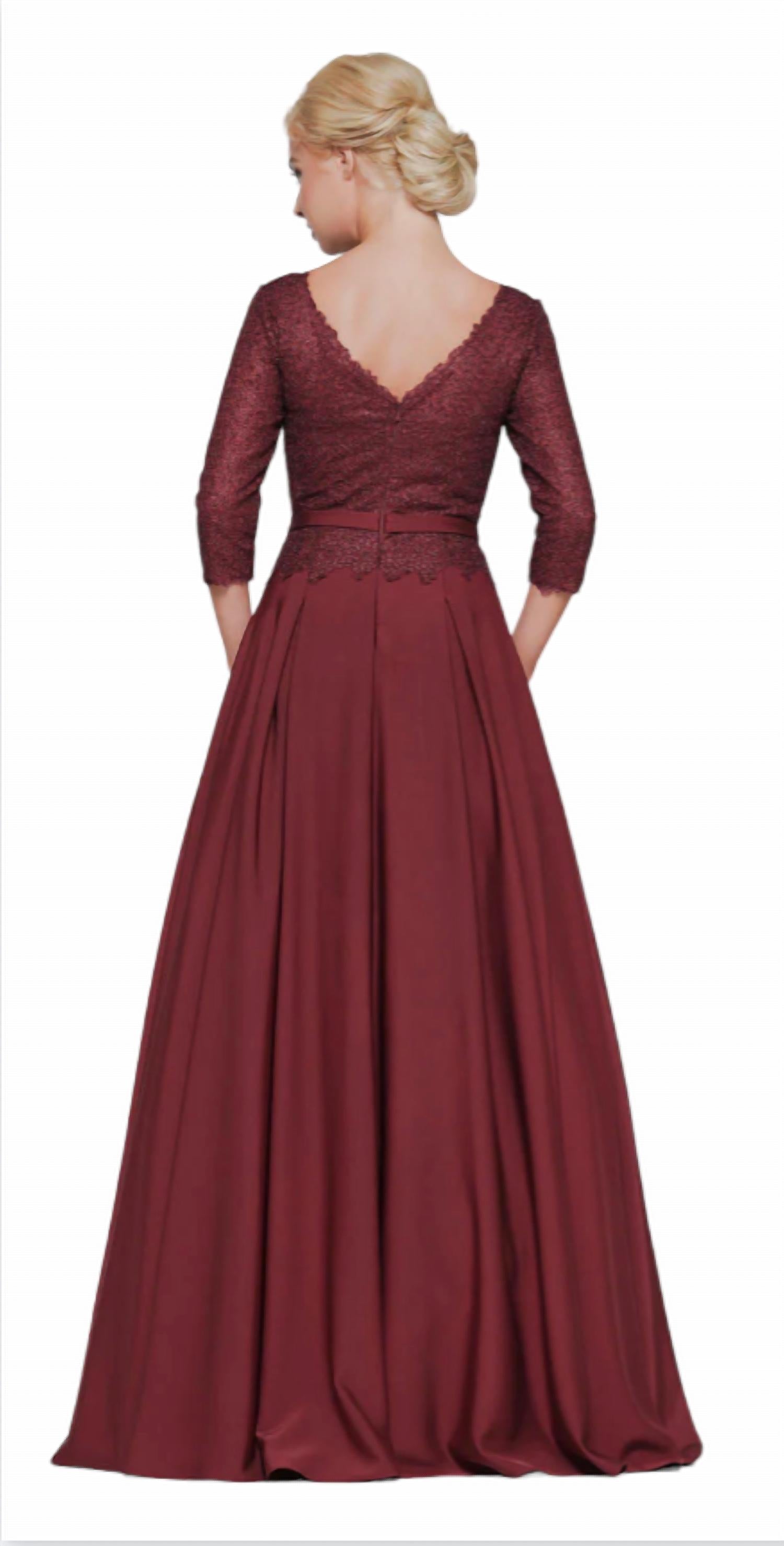 Long Sleeves Chiffon Gown