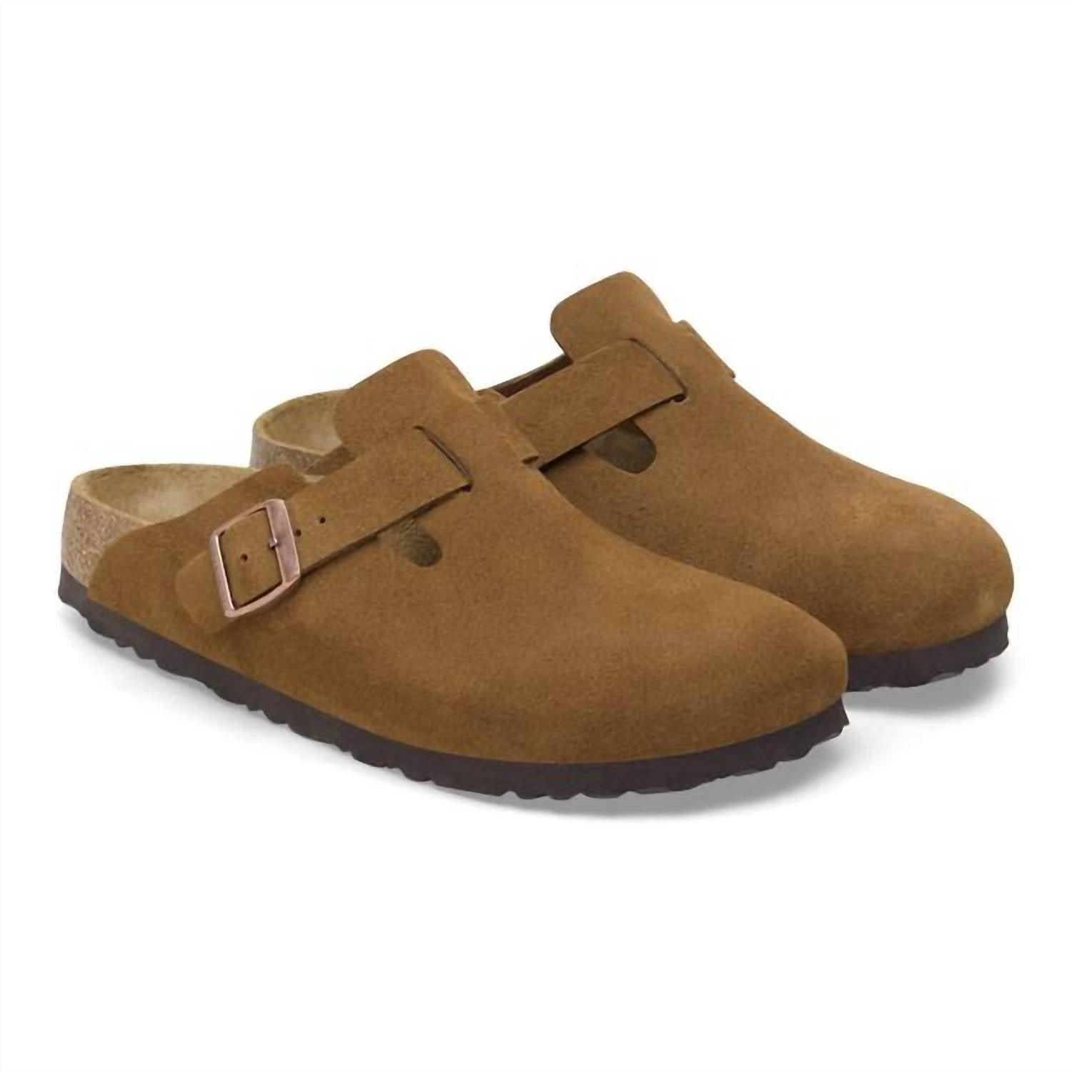 Birkenstock - Unisex Boston Suede Narrow Leather Clogs