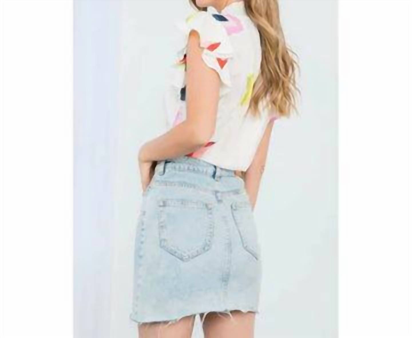 Thml - Samantha Abstract Flutter Sleeve Top