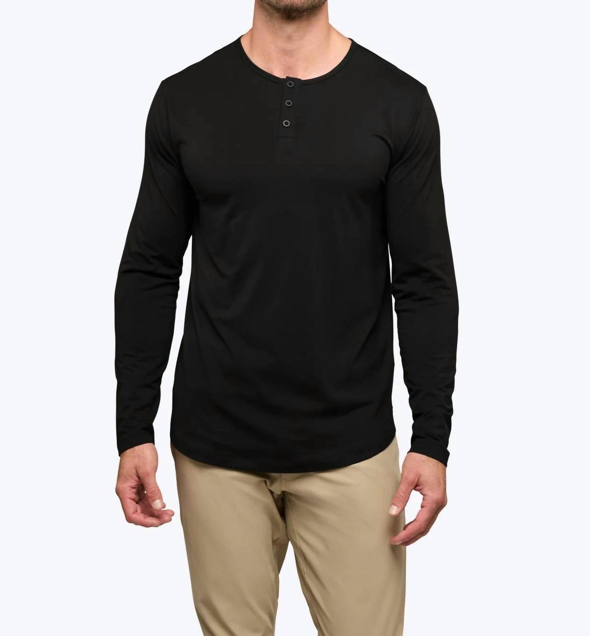 Cuts - Long Sleeve Henley Curve Top