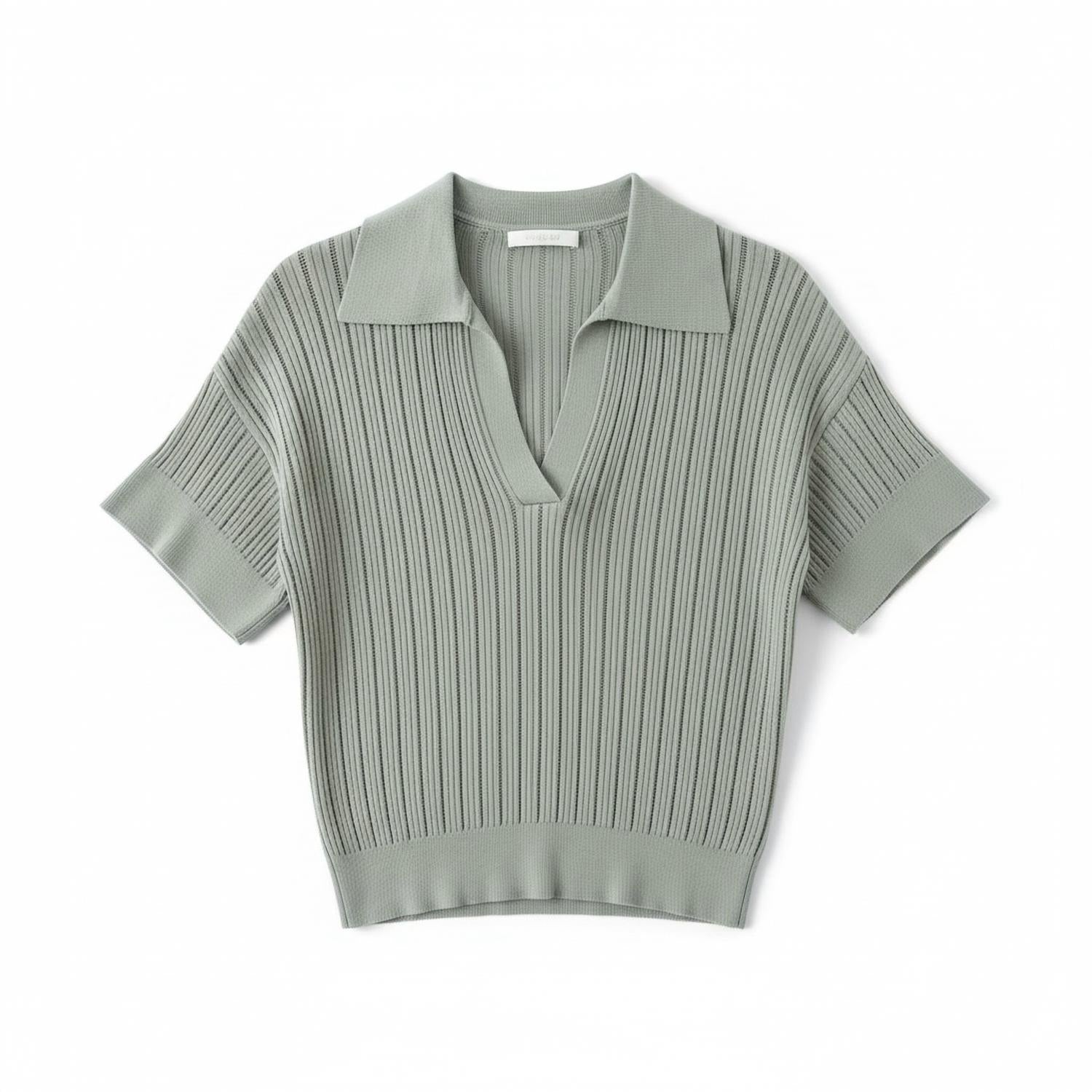 SABLYN Women's Mirabelle Crop Polo in eucalyptus - women's blouse